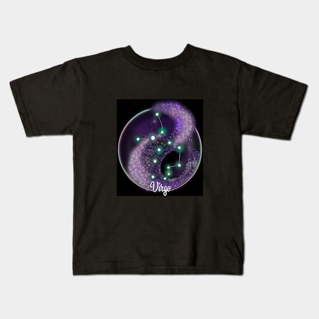 Virgo Constellation Zodiac Art Kids T-Shirt by Don’t Care Co